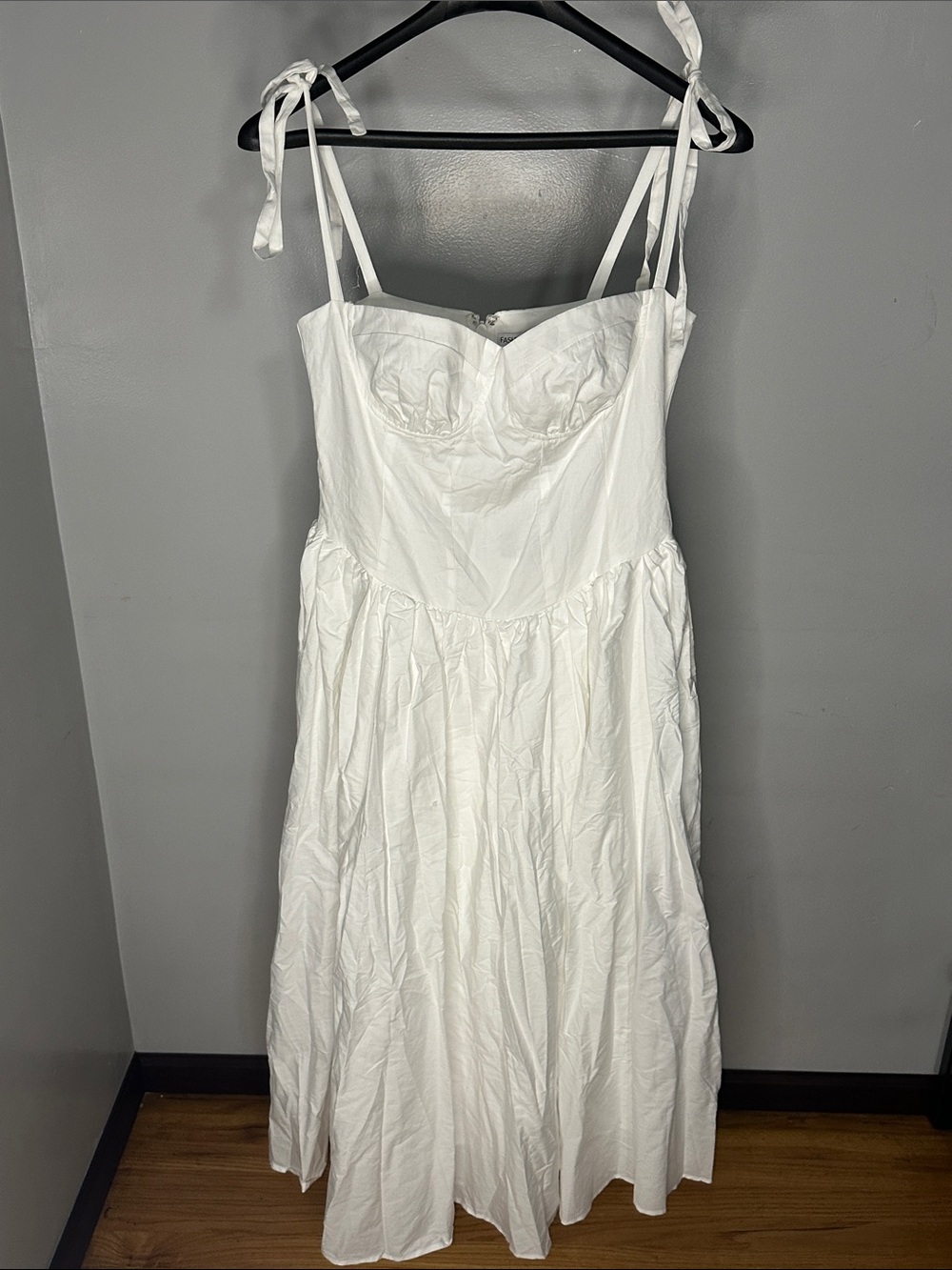 White Tie-Strap Maxi Dress